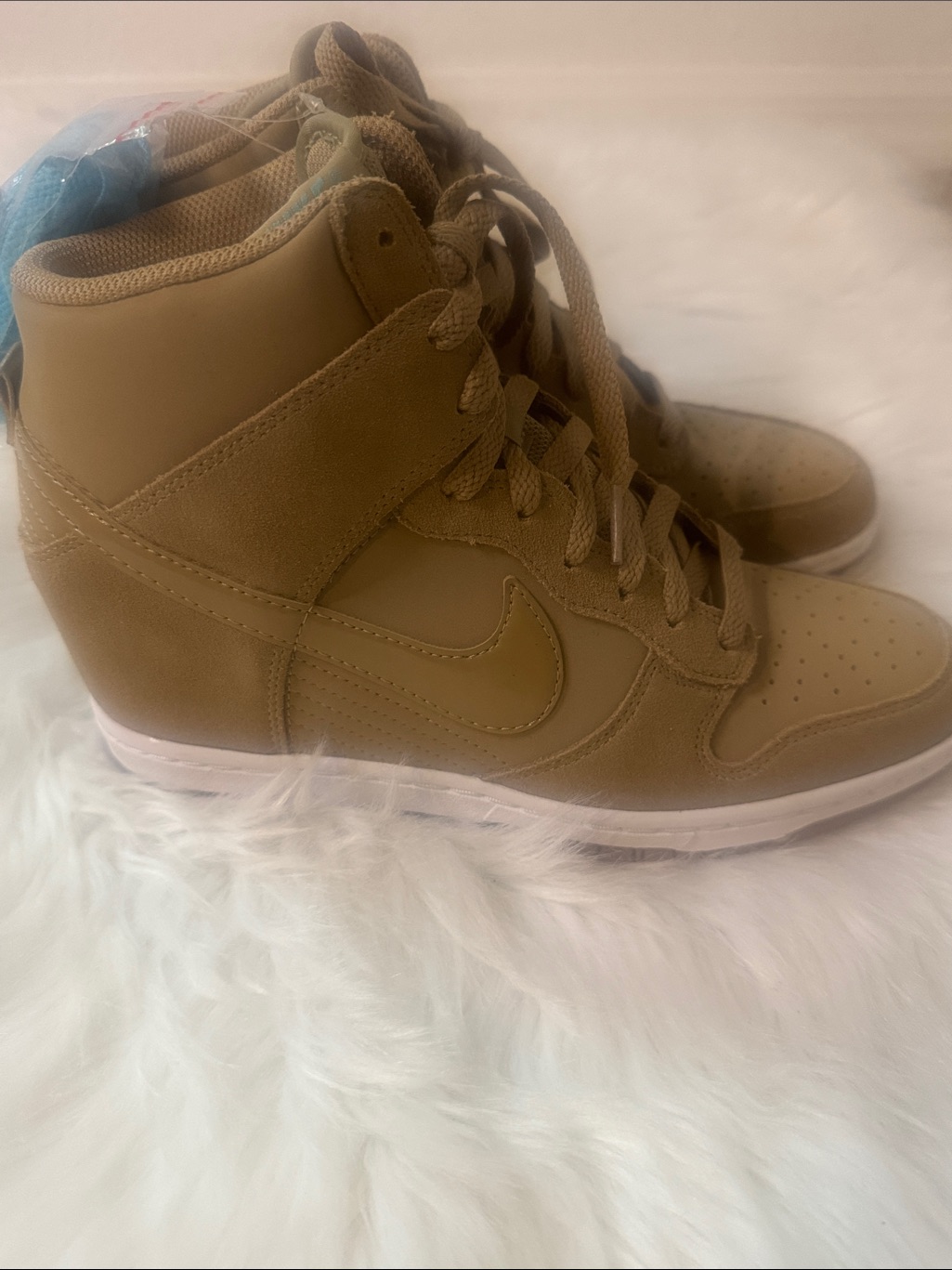 Nike Women's High-Top Wedge Sneaker - Tan